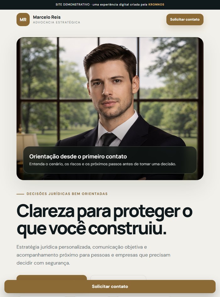 Mesmo site adaptado ao tablet